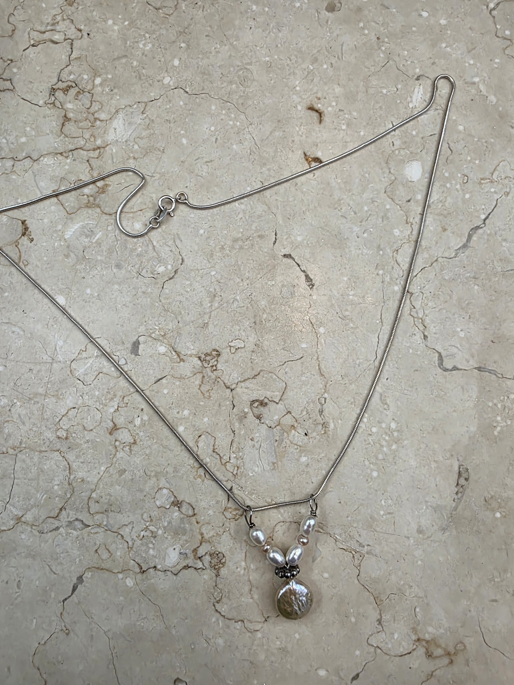 Silver Pearl Pendant Necklace - Elegant Women’s Jewelry